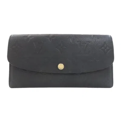 Pre-owned Louis Vuitton Beige Black Monogram Empreinte Long Wallet (bi-fold) () In Multi
