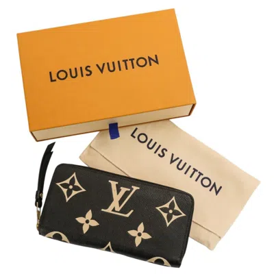 Pre-owned Louis Vuitton Beige Black Monogram Empreinte Long Wallet (bi-fold) () In Multi