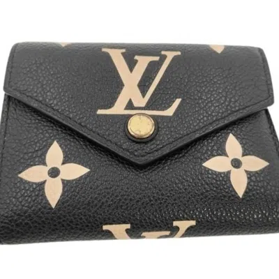 Pre-owned Louis Vuitton Beige Black Monogram Empreinte Wallet (tri-fold) () In Multi