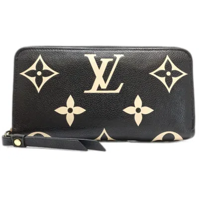 Pre-owned Louis Vuitton Beige Black Monogram Long Wallet (bi-fold) () In Multi