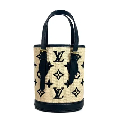 Pre-owned Louis Vuitton Beige Black Noir Cotton Leather Handbag Shoulder Bag ()