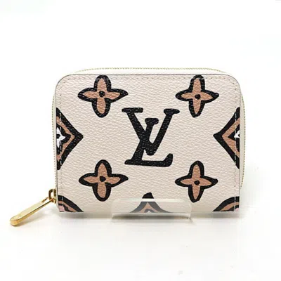 Pre-owned Louis Vuitton Beige Black Off-white Pvc Leather Coin Purse/coin Case ()