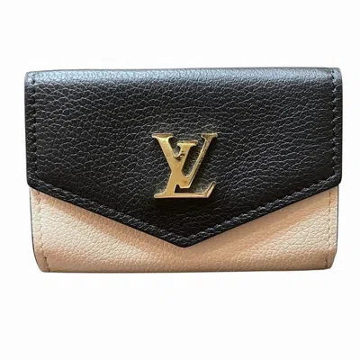 Pre-owned Louis Vuitton Beige Black Pink Leather Wallet (tri-fold) () In Multi