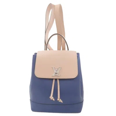 Pre-owned Louis Vuitton Beige Blue Leather Backpack ()