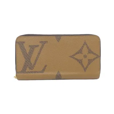 Pre-owned Louis Vuitton Beige Brown Brown Coated Canvas Long Wallet (bi-fold) ()