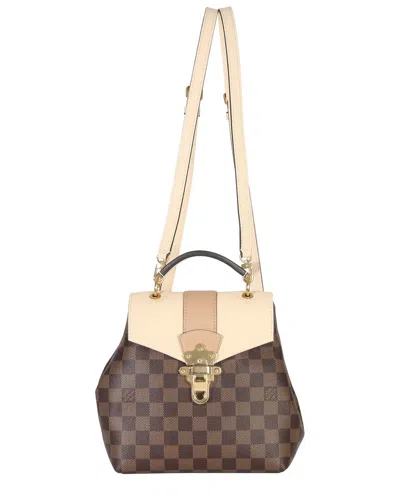 Pre-owned Louis Vuitton Beige; Brown Canvas Damier Clapton Backpack (authentic Pre-loved)