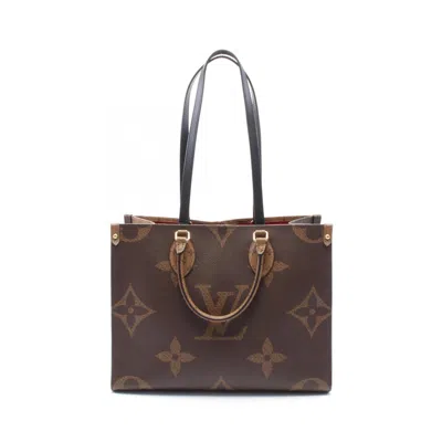 Pre-owned Louis Vuitton Beige Brown Coated Canvas Leather Tote Bag ()