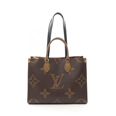 Pre-owned Louis Vuitton Beige Brown Coated Canvas Leather Tote Bag ()