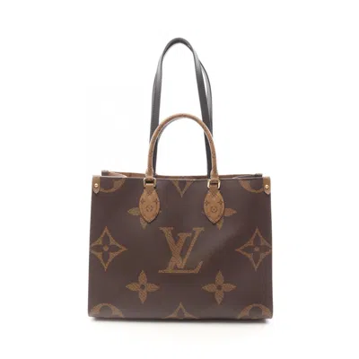 Pre-owned Louis Vuitton Beige Brown Coated Canvas Leather Tote Bag ()