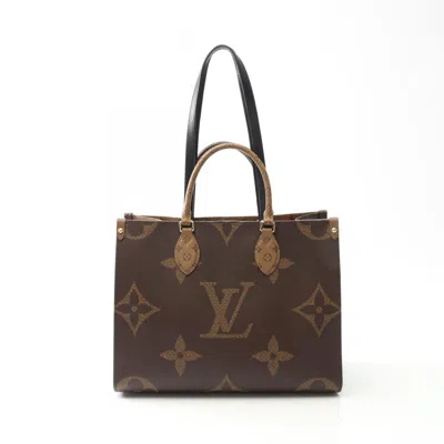 Pre-owned Louis Vuitton Beige Brown Coated Canvas Leather Tote Bag () In Multi