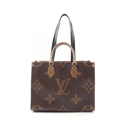 Pre-owned Louis Vuitton Beige Brown Coated Canvas Leather Tote Bag () In Multi