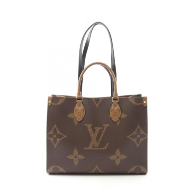Pre-owned Louis Vuitton Beige Brown Coated Canvas Leather Tote Bag () In Multi