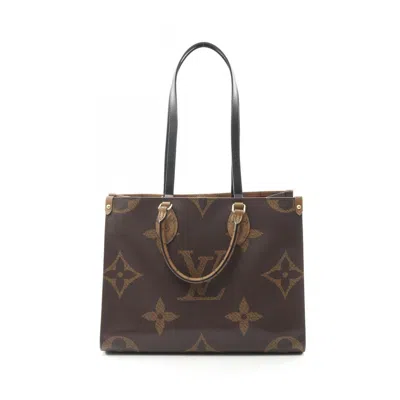 Pre-owned Louis Vuitton Beige Brown Coated Canvas Leather Tote Bag () In Multi