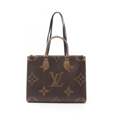 Pre-owned Louis Vuitton Beige Brown Coated Canvas Monogram Reverse Pvc Leather Tote Bag ()