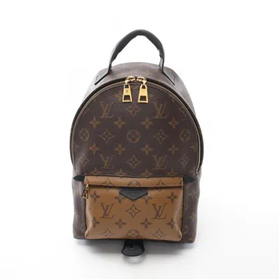 Pre-owned Louis Vuitton Beige Brown Coated Canvas Pvc Leather Monogram Reverse Backpack ()
