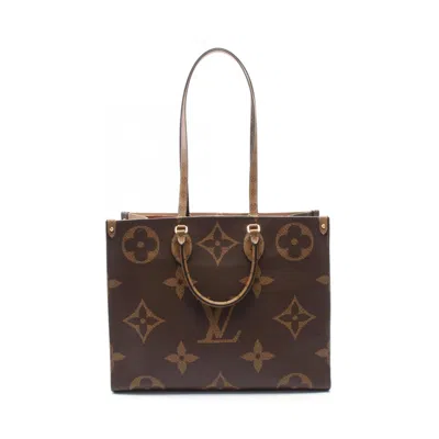 Pre-owned Louis Vuitton Beige Brown Coated Canvas Pvc Leather Tote Bag ()
