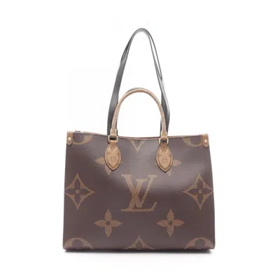Pre-owned Louis Vuitton Beige Brown Coated Canvas Pvc Leather Tote Bag ()
