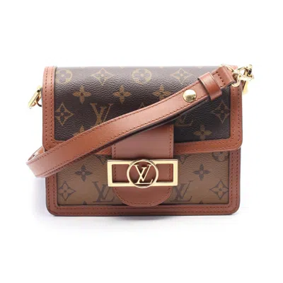 Pre-owned Louis Vuitton Beige Brown Coated Canvas Pvc Monogram Reverse Leather Shoulder Bag ()