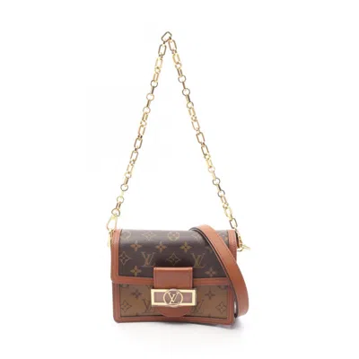 Pre-owned Louis Vuitton Beige Brown Coated Canvas Pvc Monogram Reverse Leather Shoulder Bag ()