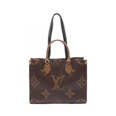 Pre-owned Louis Vuitton Beige Brown Coated Canvas Pvc Monogram Reverse Leather Tote Bag ()