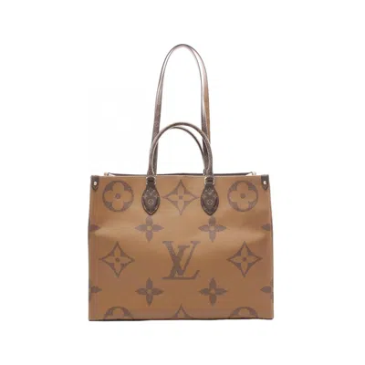 Pre-owned Louis Vuitton Beige Brown Coated Canvas Tote Bag ()
