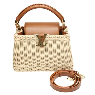 Pre-owned Louis Vuitton Beige Brown Leather Shoulder Bag () In Beige, Brown