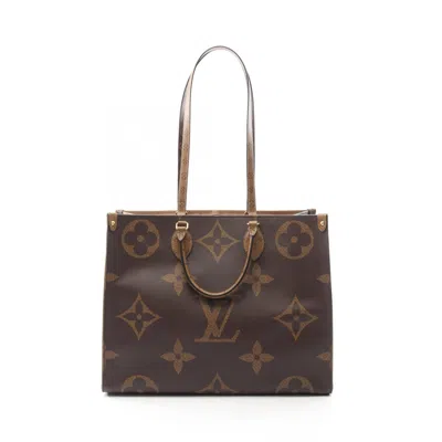 Pre-owned Louis Vuitton Beige Brown Monogram Coated Canvas Tote Bag () In Multi