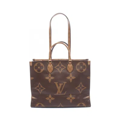 Pre-owned Louis Vuitton Beige Brown Monogram Monogram Reverse Monogram Monogram Reverse Tote Bag ()