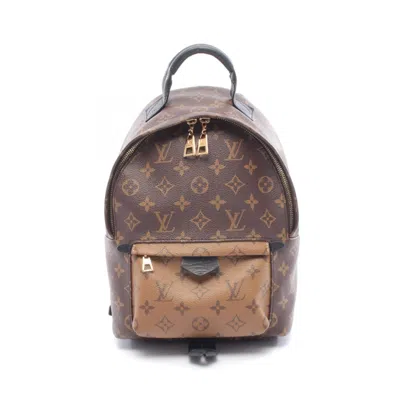 Pre-owned Louis Vuitton Beige Brown Monogram Reverse Coated Canvas Leather Backpack ()