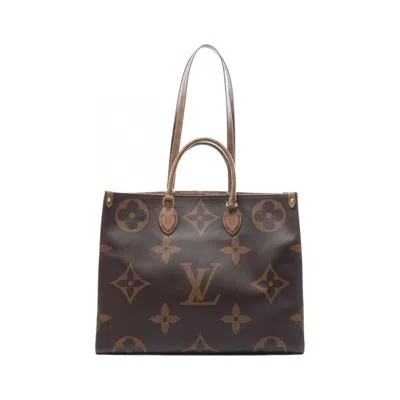 Pre-owned Louis Vuitton Beige Brown Monogram Reverse Pvc Coated Canvas Tote Bag () In Multi