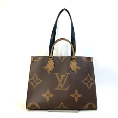 Pre-owned Louis Vuitton Beige Brown Monogram Shoulder Bag Tote Bag () In Multi