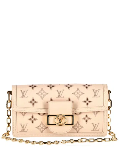 Louis Vuitton Beige Calfskin Leather Dauphine East West Broderie Anglaise  (authentic Pre-loved)