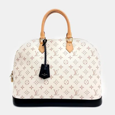 Pre-owned Louis Vuitton Beige Coated Canvas And Leather Monogram Dune Alma Gm