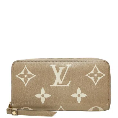 Pre-owned Louis Vuitton Beige Cream Tourterelle Leather Long Wallet (bi-fold) ()