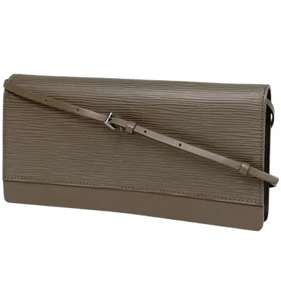 Pre-owned Louis Vuitton Beige Epi Leather Clutch Bag Shoulder Bag () In Sand