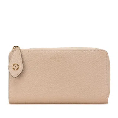 Pre-owned Louis Vuitton Beige Galle Leather Long Wallet (bi-fold) ()
