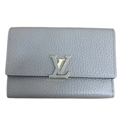 Pre-owned Louis Vuitton Beige Galle Leather Wallet (tri-fold) ()