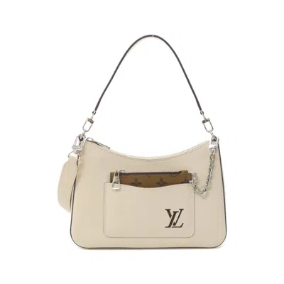 Pre-owned Louis Vuitton Beige Ivory Leather Shoulder Bag ()