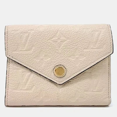 Pre-owned Louis Vuitton Beige Leather Empreinte Victorine Wallet In Sand