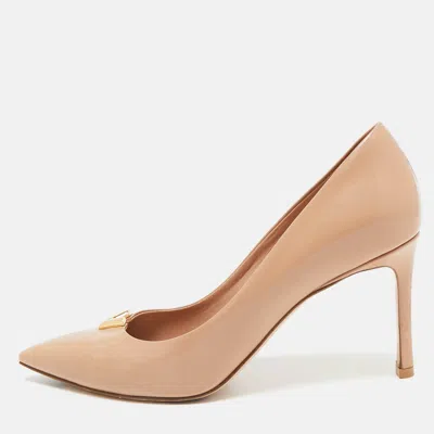 Pre-owned Louis Vuitton Beige Leather Heartbreaker Pointed Toe Pumps Size 38.5
