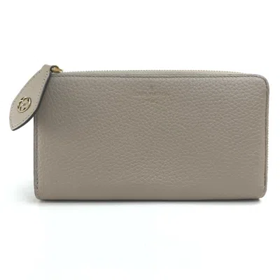 Pre-owned Louis Vuitton Beige Leather Long Wallet (bi-fold) ()