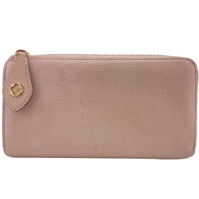 Pre-owned Louis Vuitton Beige Leather Long Wallet (bi-fold) ()