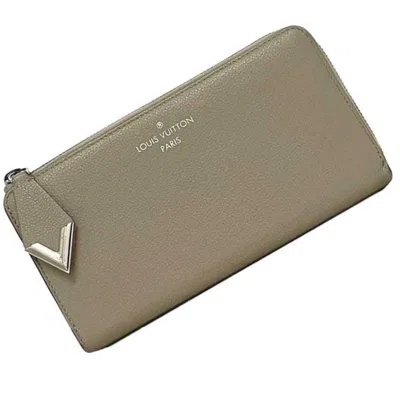 Pre-owned Louis Vuitton Beige Leather Long Wallet (bi-fold) () In Sand