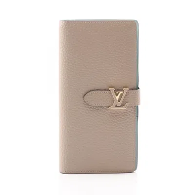 Pre-owned Louis Vuitton Beige Leather Long Wallet (bi-fold) () In Sand
