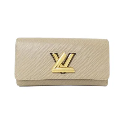 Pre-owned Louis Vuitton Beige Leather Long Wallet (bi-fold) () In Sand