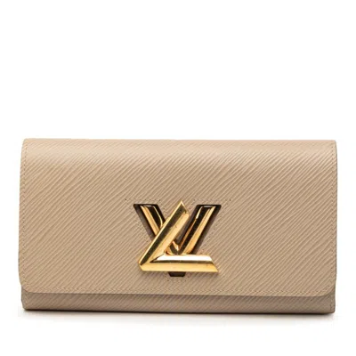 Pre-owned Louis Vuitton Beige Leather Long Wallet (bi-fold) () In Sand