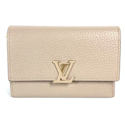 Pre-owned Louis Vuitton Beige Leather Wallet (tri-fold) ()