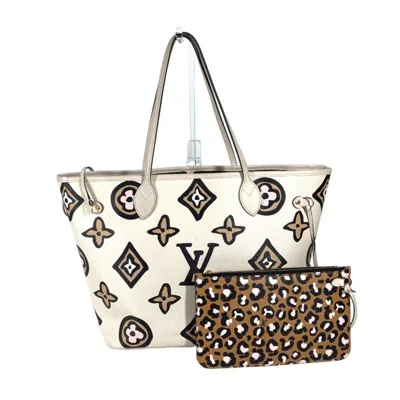 Pre-owned Louis Vuitton Beige Leopard Pvc Leather Shoulder Bag Tote Bag ()