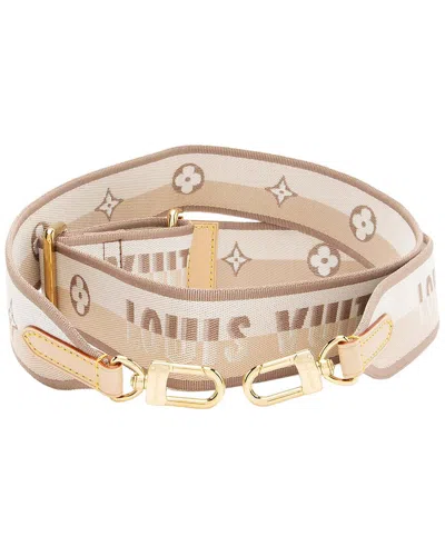 Pre-owned Louis Vuitton Beige Logo Jacquard Speedy Bandouliere 20 Shoulder Strap (authentic Pre-loved)