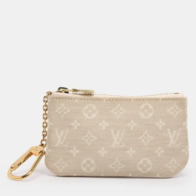Pre-owned Louis Vuitton Beige Mini Lin Key Pouch In Sand